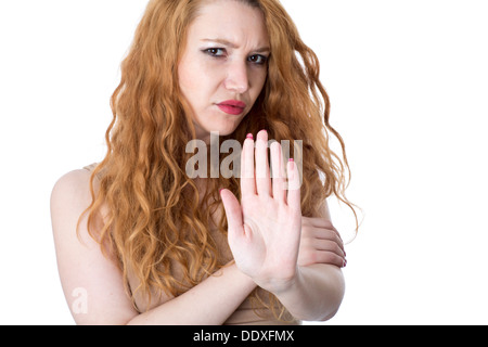 Model Released. Angry Young Attractive Woman Stock Photo
