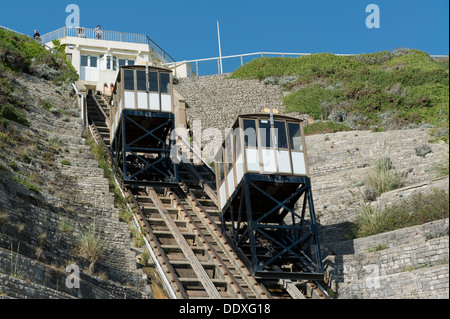 East Cliff Lift funicular railway in the coastal seaside resort of Bournemouth in the county of Dorset. Stock Photo