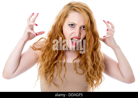 Model Released. Frustrated Angry Young Woman Stock Photo