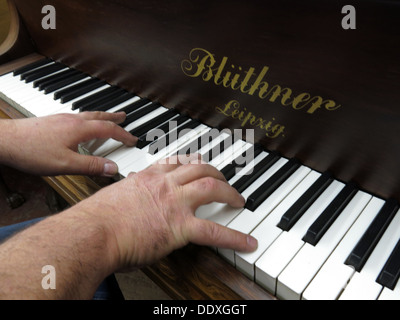 Playing a Bluthner Piano,Liepzig,Germany Stock Photo