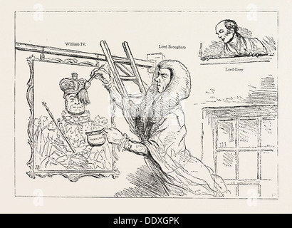 PARLIAMENTARY ELECTIONS AND ELECTIONEERING IN THE OLD DAYS: J. DOYLE: VARNISHING, A SIGN (OF THE 'TIMES'), JUNE 24, 1831 Stock Photo