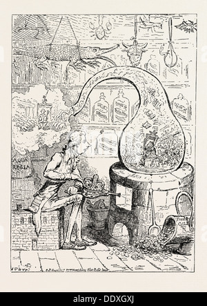 PARLIAMENTARY ELECTIONS AND ELECTIONEERING IN THE OLD DAYS: J. GILLRAY: THE DISSOLUTION Stock Photo