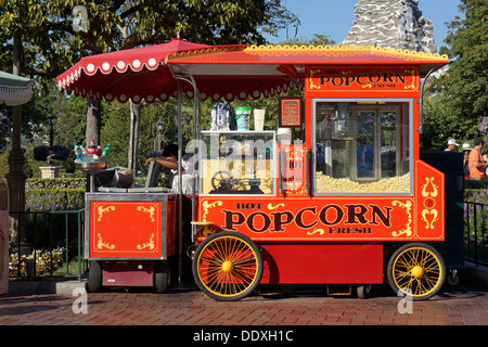 Popcorn Cart, Disneyland Resort, Anaheim California Stock Photo