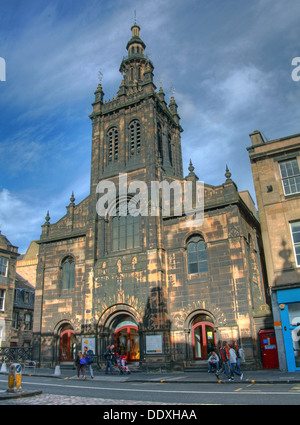 Panorama view of Edinburgh Castle over the city centre, Scotland, UK EH1 Stock Photo