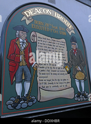 Deacon Brodies Tavern story, Royal Mile, EDN, Edinburgh City, Scotland, UK Stock Photo