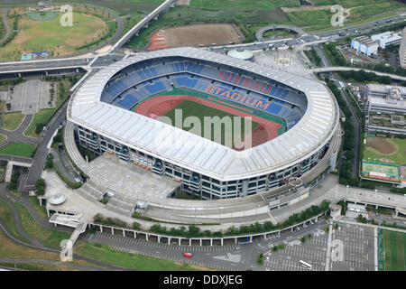 International stadium Yokohama: Tokyo, Japan: Aerial view of proposed venue for the 2020 Summer Olympic Games. (Photo by AFLO) Stock Photo