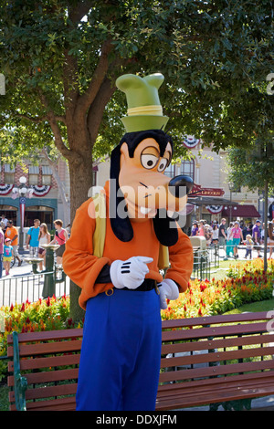 Goofy Disney Character, on Main Street, Disneyland Resort, Anaheim, California Stock Photo