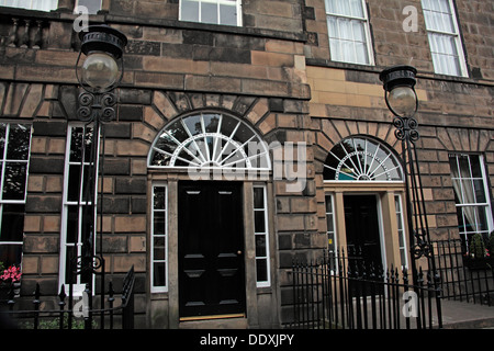 Buildings From Edinburgh New Town, classic architecture, street lamps , Lothian, Scotland, UK Stock Photo