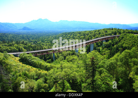 Matsumi bridge and trees, Hokkaido Stock Photo - Alamy