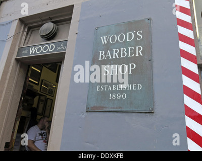 Woods Barber Shop, from 1890, Drummond St,Edinburgh,Scotland,UK Stock Photo