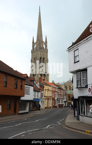 St James Church  in the Market Town of Louth, the Lincolnshire Wolds. Stock Photo