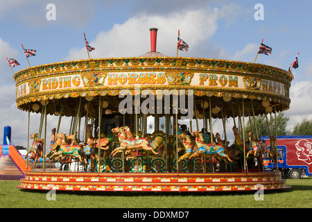 Carousel of the famous Galloping horses Stock Photo