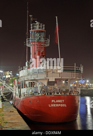 The Planet or LV23 Light Vessel, red lightship,Liverpool docks, Mersey Stock Photo