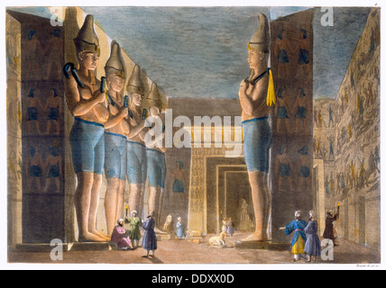 Temple of Rameses II, Abu Simbel, Egypt, c1820-1839. Artist: G Bramati Stock Photo