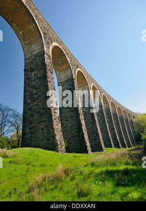 Cynghordy Viaduct on Heart of Wales Railway, built 1867 with 18 arches Stock Photo