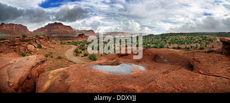 View from Capitol Reef after a thunderstorm Stock Photo