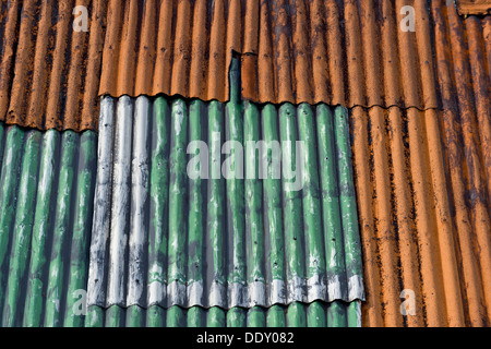 Rusty Corrugated iron roof Stock Photo