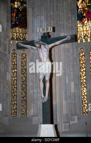 Crucifix in the chancel of the church, Monastery of Batalha, Batalha, Portugal, 2009. Artist: Samuel Magal Stock Photo