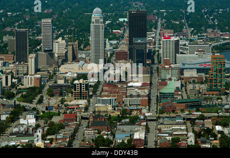 aerial photograph skyline downtown Louisville, Kentucky Stock Photo