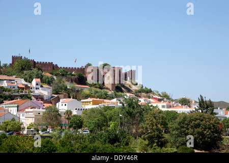 View of the castle and panorama over the surrounding landscape, Silves, Portugal, 2009.  Artist: Samuel Magal Stock Photo
