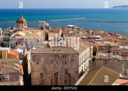 Castello, historical town centre with the Cathedral of Santa Maria di Castello, the harbour at back Stock Photo
