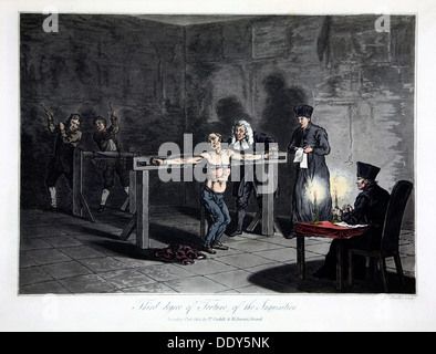 'Third Degree of Torture of the Inquisition', 1813.  Artist: LC Stadler Stock Photo