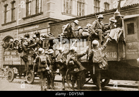 SA troops climbing into trucks, Germany, c1926. Artist: Unknown Stock Photo