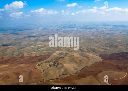 Aerial Photography of the Negev Desert landscape, Israel Stock Photo