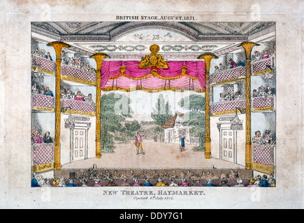 Interior view of the Haymarket Theatre, Westminster, London, 1821.                                   Artist: Anon