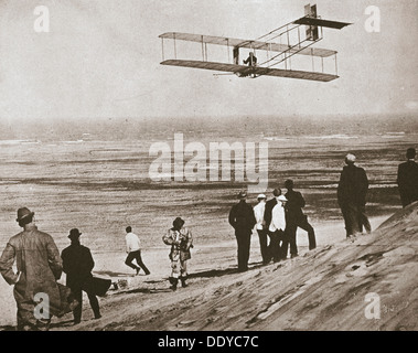 The Wright Brothers testing an early plane at Kitty Hawk, North Carolina, USA, c1903. Artist: Unknown Stock Photo