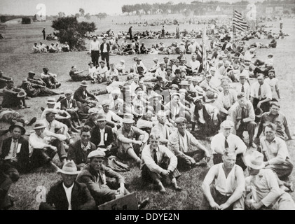 'Bonus Army' in Anacostia Park, Washington DC, USA, Great Depression, 1932. Artist: Unknown Stock Photo