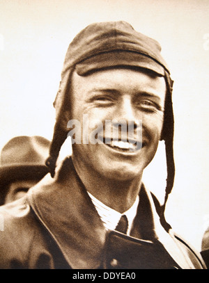 Charles Lindbergh, American aviator, at Le Bourget Aerodrome, Paris, France, May 1927. Artist: Unknown Stock Photo