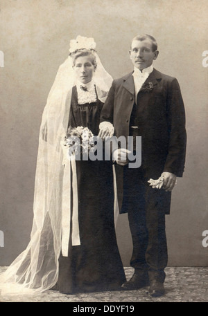 Bridal couple, Landskrona, Sweden, 1910. Artist: Unknown Stock Photo