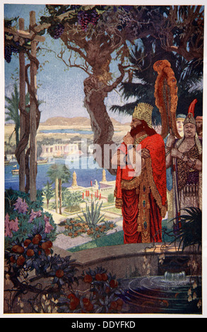 'Nebuchadnezzar in the Hanging Gardens of Babylon', 1915.  Artist: Ernest Wellcousins Stock Photo