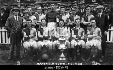 Mansfield Town Football Club team photograph, 1923. Artist: Ellis Stock Photo