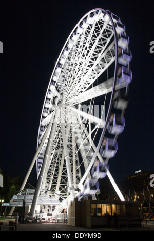 The Wheel of Brisbane spins on a perfect summer's evening in Brisbane, Queensland, Australia Stock Photo