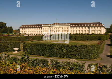 Garden view of Germany's largest Baroque palace, Ludwigsburg Palace, built from 1704-33, Ludwigsburg, Baden-Wuerttemberg Stock Photo