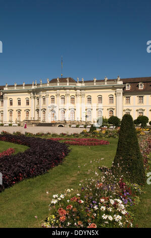 Garden view of Germany's largest Baroque palace, Ludwigsburg Palace, built from 1704-33, Ludwigsburg, Baden-Wuerttemberg Stock Photo