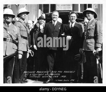 President and Mrs Roosevelt at the Chicago World's Fair, Illinois, USA, 1933. Artist: Unknown Stock Photo