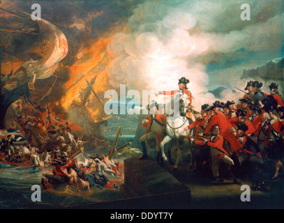 'Defeat of the Floating Batteries at Gibraltar', 1782 (c1783). Artist: John Singleton Copley Stock Photo
