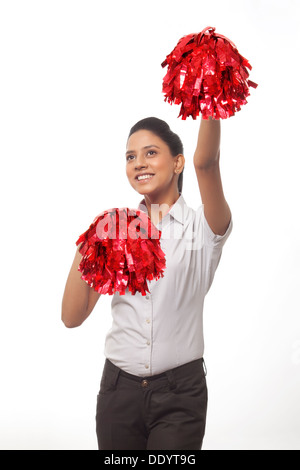 Cheerleader pompon Cut Out Stock Images & Pictures - Alamy