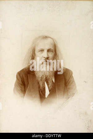 A portrait of Dmitri Mendeleev, the Russian chemist and creator of the ...
