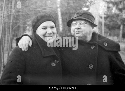 Nadezhda Krupskaya, Lenin's wife, with a friend, 1936. Artist: Anon Stock Photo