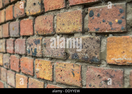 Curved brick wall background texture Stock Photo