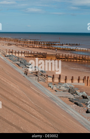 Image showing sea defences at Withernsea on the East coast Stock Photo