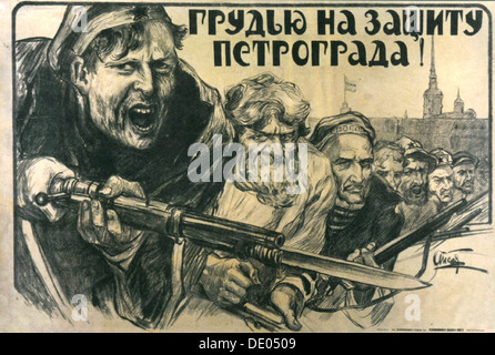 'Stand Up for Petrograd!', poster, 1919.  Artist: Alexander Apsit Stock Photo