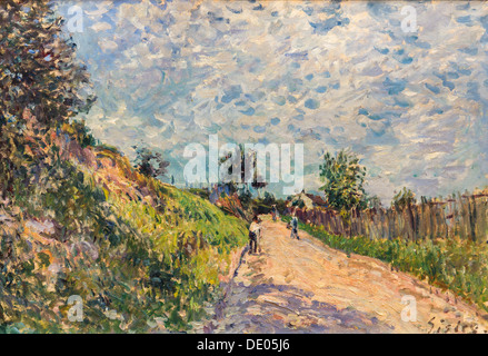 19th century  -  Upward Path, 1870 - Alfred Sisley Philippe Sauvan-Magnet / Active Museum oil on canvas Stock Photo