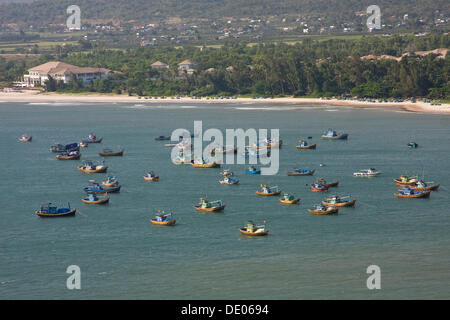 Fishing boats off the coast Stock Photo