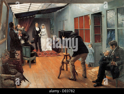'Wedding at the Photographer's', 1878-1879.  Artist: Pascal Adolphe Jean Dagnan-Bouveret Stock Photo