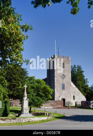 St Marys Church and War Memorial, Buriton, Hampshire, England Stock Photo